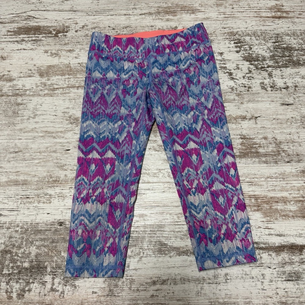 Ivivva by Lululemon Girls Capri Leggings, Size 8, Geometric Colorful‎